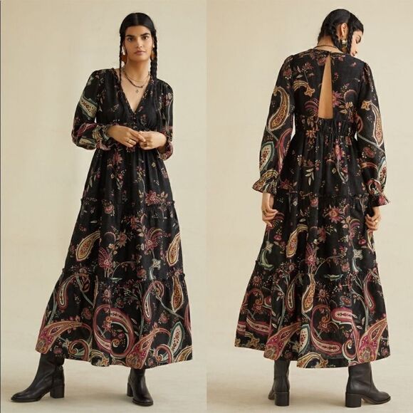Anthropologie Paisley Maxi Dress Size 8 - Picture 1 of 8